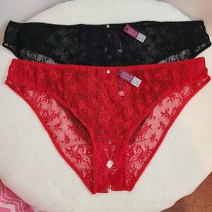 Adore Me 2pk Sexy Sheer Lace Crotchless Bikini Panties Size 2X